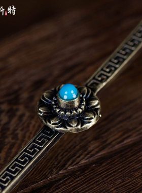 护摩勺 西藏铜做旧火供勺 水陆供香薰用品金刚勺香道香粉勺勺子