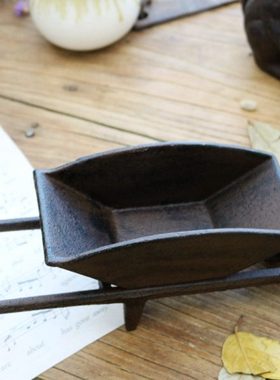 复古铸铁工艺品酒吧会所庭院家居装饰装饰摆件手推斗车