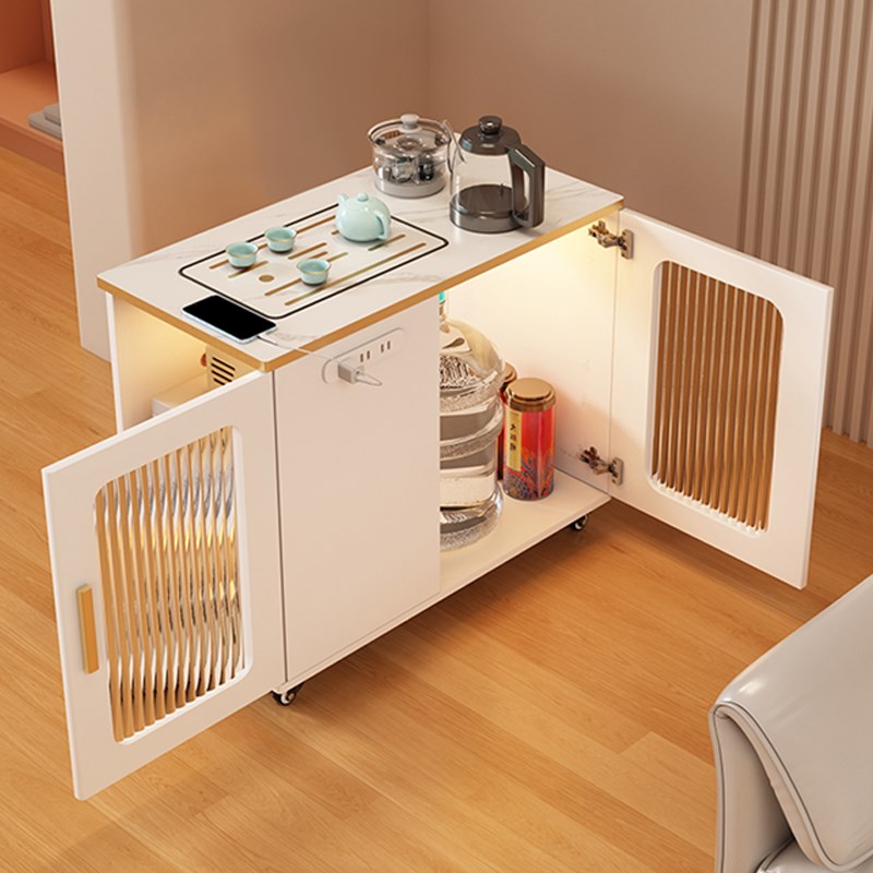可移动边几实木h沙发侧边柜简易茶水柜现代简约烧水泡茶一体小茶 - 图0