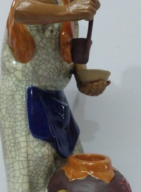 石湾公仔陶瓷工艺品摆件卖酒佬酒店饭店大厅前台家居装饰开业礼品