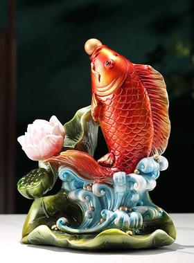 新中式年年有鱼锦鲤装饰摆件玄关家居客厅酒柜装饰品乔迁新居礼物