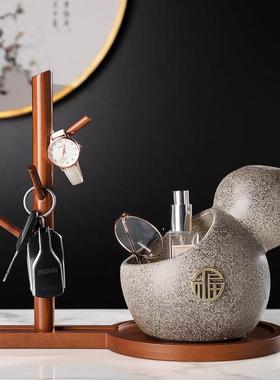 新中式玄关钥匙收纳葫芦摆件进门门口入户陶瓷鞋柜客厅家居装饰品