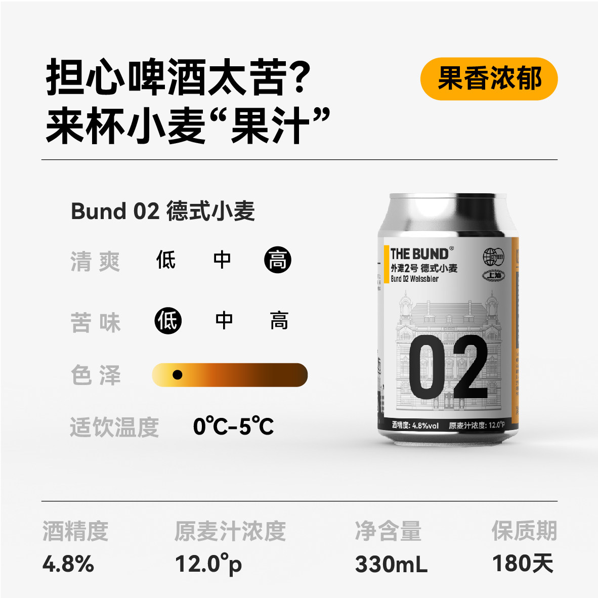 The Bund 6听组合装皮尔森*2 德式小麦*2 IPA*2 精酿啤酒全麦酿造 - 图1