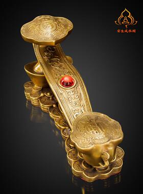 铜金钱如意摆件黄铜事事如意摆件客厅酒柜电视柜乔迁新居装饰礼品