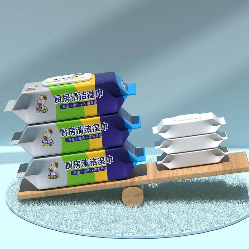80抽专用厨房湿巾厚实装家用强力去油去污一次性纸巾清洁油污抹布,淘宝优惠券,粉丝福利购,淘宝优惠卷