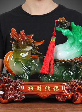 招财貔貅摆件皮丘玉白菜开业金蟾酒店商务送礼工艺品家居装饰摆设