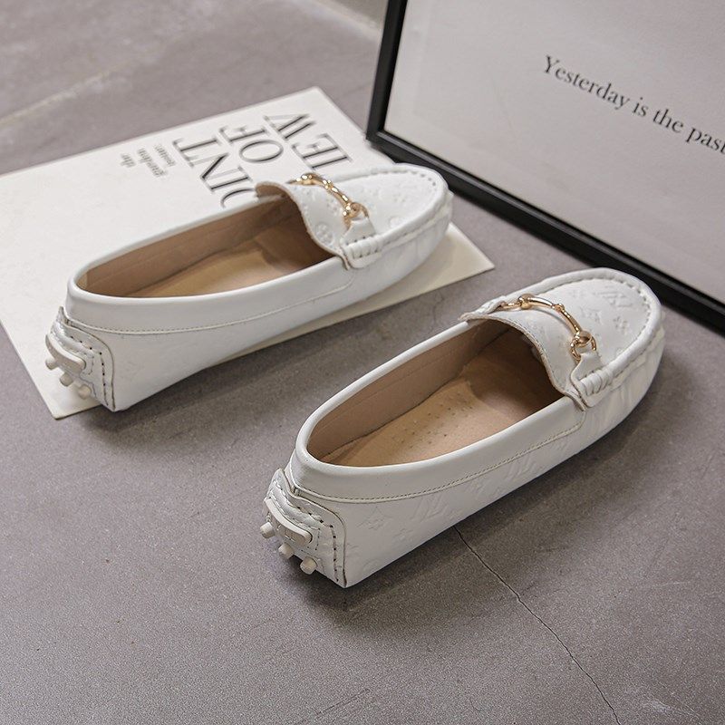 白色豆豆鞋女春秋2024新款瓢鞋百搭软I底休闲一脚蹬平底浅口单鞋,淘宝优惠券,粉丝福利购,淘宝优惠卷