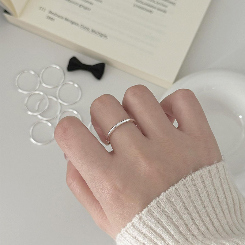 S999纯银素圈戒指女款足银时尚情侣对戒闭口男女食指尾戒个性简约,淘宝优惠券,粉丝福利购,淘宝优惠卷