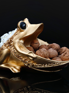 创意招财家居装饰品玄关桌面收纳摆件进门口放钥匙的收纳盒复古风