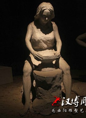 玻璃钢仿铜人物雕塑传统文化陶瓷制作流程铜雕文化博物馆小品定做