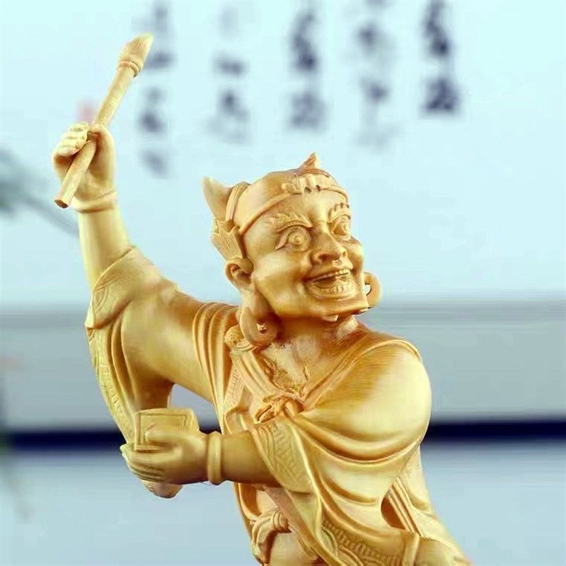 魁星点斗小木雕实木雕刻黄杨木学子祝福家居饰品玄关装饰 - 图0