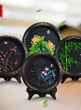 活性炭雕工艺品梅兰竹菊碳雕乔迁礼品教师节礼物老师实用创意摆件