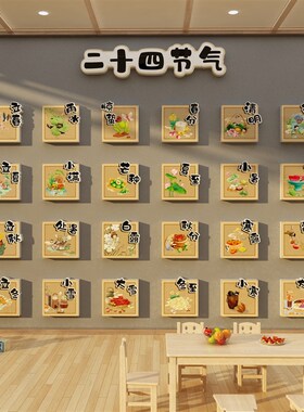 24二十四节气幼儿园环创主题布置文化墙面装饰成品贴纸茶室中国风