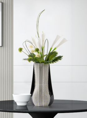 蛇纹菱形花器电视柜旁r客厅茶几摆件酒店样板房间软装饰品简约