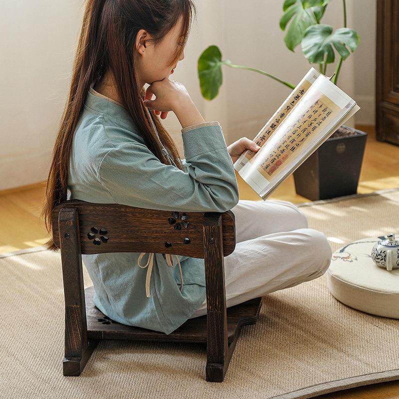 飘窗实木小椅子矮款靠背久坐舒服床上椅阳台休闲和室椅榻榻米座椅,淘宝优惠券,粉丝福利购,淘宝优惠卷