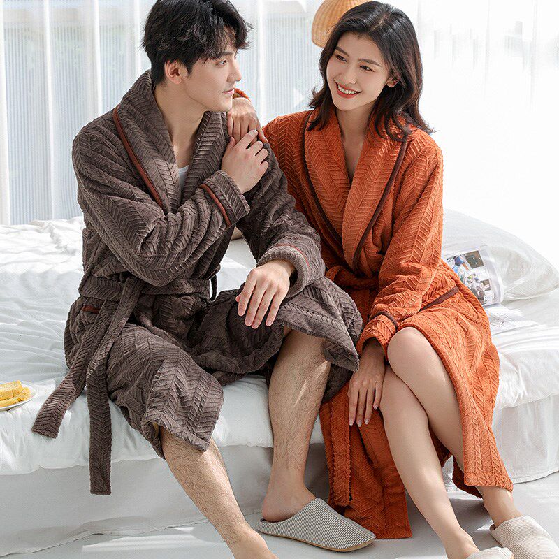 秋冬季长款双面加绒睡袍男士加肥大码法兰绒情侣浴袍女冬加厚睡衣,淘宝优惠券,粉丝福利购,淘宝优惠卷