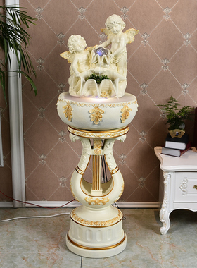 天使落地客厅养鱼缸家居装饰品流水喷泉摆件欧式结婚创意新婚礼物