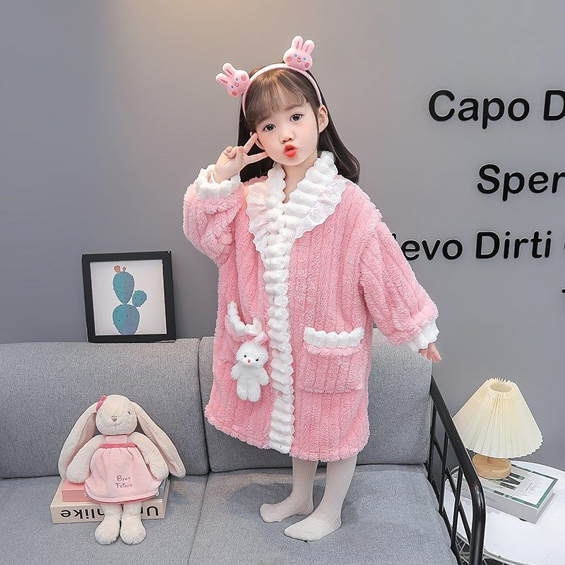 女童睡裙儿童睡衣冬季加厚保暖女宝宝秋冬珊瑚绒睡袍女孩家居衣服,淘宝优惠券,粉丝福利购,淘宝优惠卷