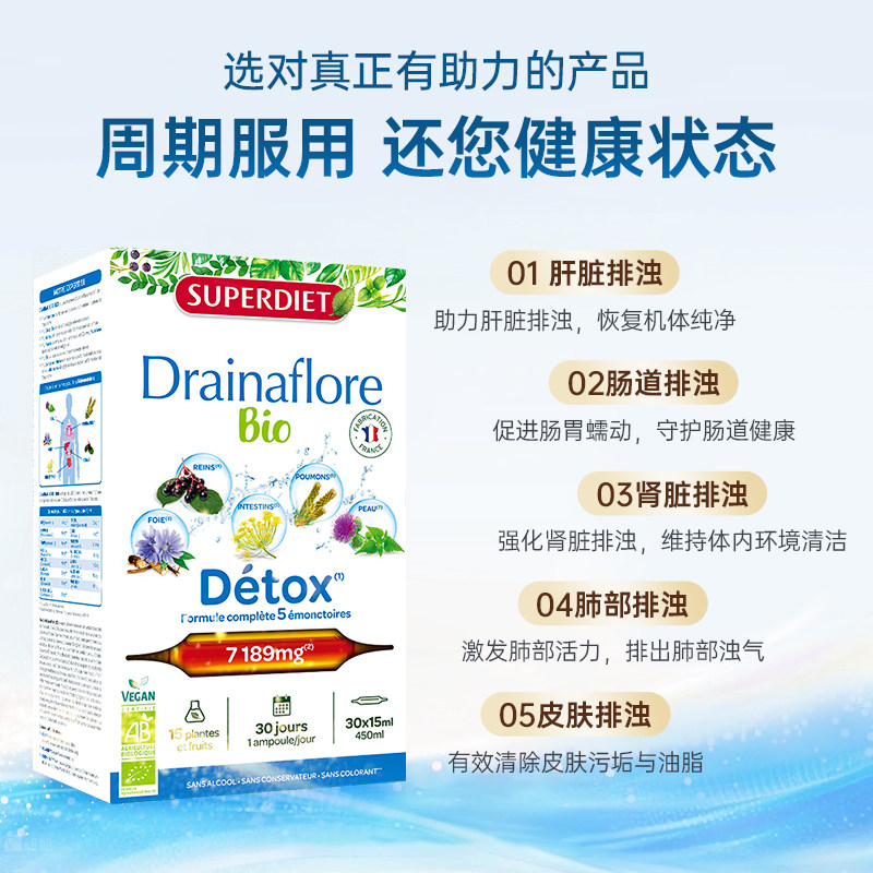 法国SuperDiet舒伯妮尔内服身体排浊饮澈体大小黑针蓟类熬夜肝脏,淘宝优惠券,粉丝福利购,淘宝优惠卷
