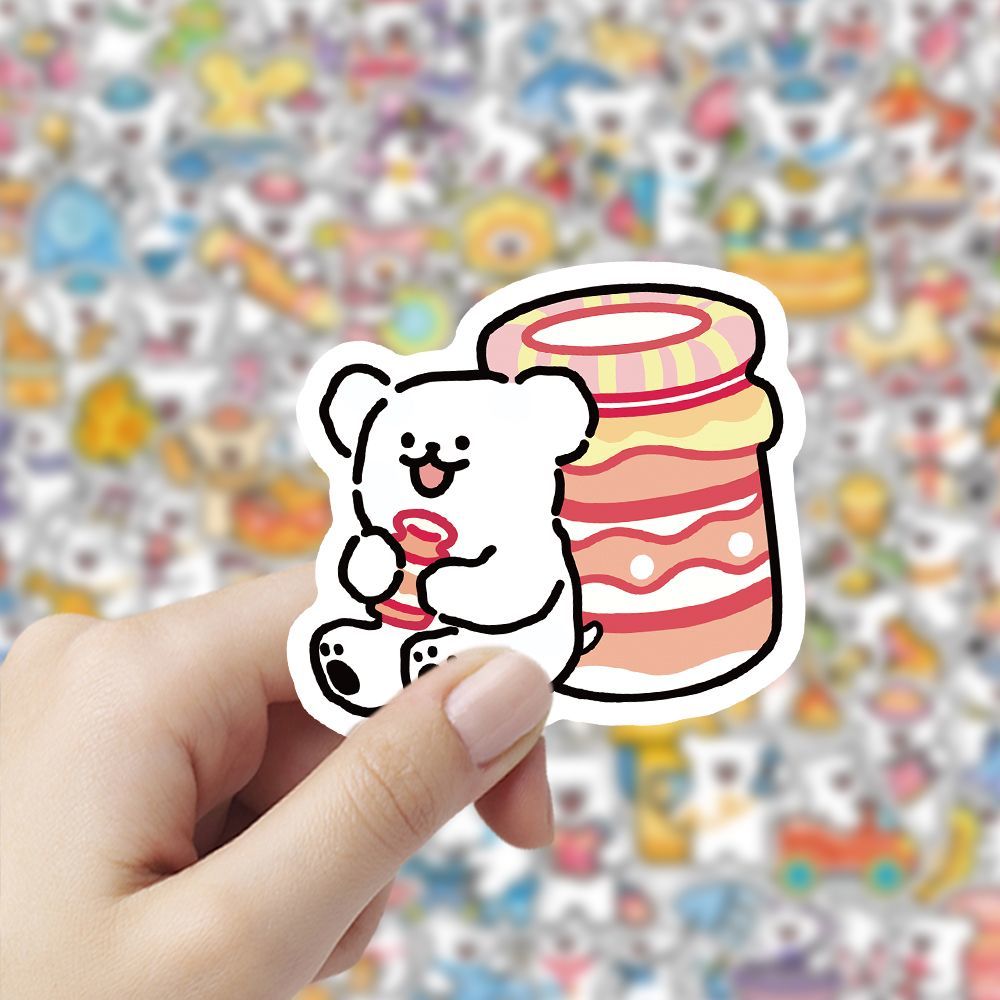 206张超萌可爱线条小狗贴纸创意卡通可爱diy手账装饰素材贴画 - 图1