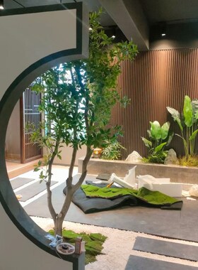 绿色落地大号插花绿植陶罐会所酒店样板间花瓶摆件软W装饰罐子大