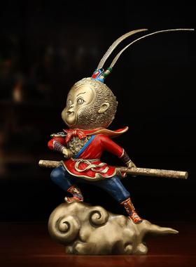 孙悟空“孙悟空圣饰纯铜斗胜佛黑猴神话创意办公桌面