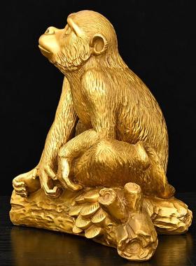 纯铜猴桌面摆件 猴子风水家俱工艺礼品摆饰装饰品摆设 十二生肖猴