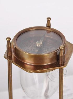 进口简约纯铜沙漏摆件p 北欧式创意家居软装饰品客厅电视柜摆设