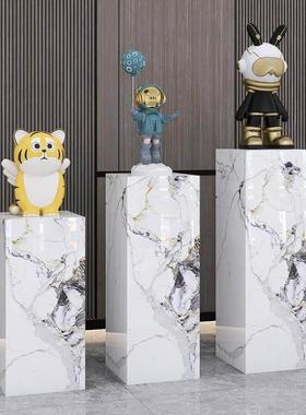 客厅玄关酒店会所展厅大理石雕塑摆件底座摆台工艺品装饰岩板基座