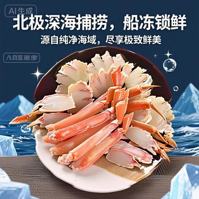 熟冻雪蟹长脚蟹板蟹分切蟹腿帝王蟹大号蟹腿蟹柳海鲜礼盒中秋顺丰