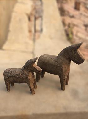 中式装修石雕复古风客厅玄关创意仿古汉唐石马家居手工艺礼品摆饰