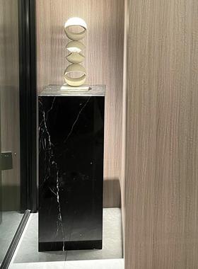 岩板长方形大理石摆台底座摆件客厅玄关电视柜落地石墩柱子雕塑台