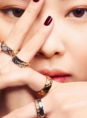 菱格纹戒指女18k玫瑰金轻奢叠戴设计高级感指环送女友情人节礼物