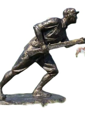 定制红军八路军雕塑红色文化铸铜人物军民一家亲抗战革命仿铜摆件