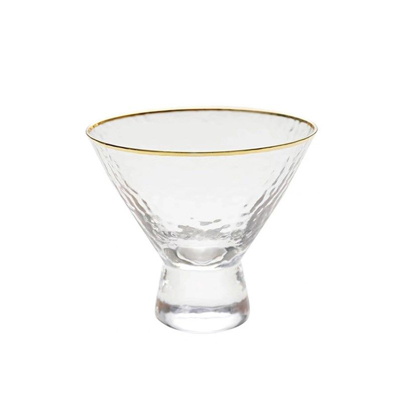 厨娘物语 金边锤纹小斗笠杯 锤木纹水杯甜品杯冰淇淋杯 - 图1