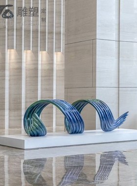 售楼处酒店空间装置艺术抽象异性轻奢雕塑装饰落地大型摆件艺术品