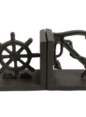 北欧工艺品摆件创意铸铁书挡双锚书立书靠书房办公室桌面送礼复古