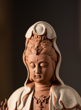 中式陶瓷净瓶观音菩萨佛像家居玄关禅意家用供奉装饰工艺礼品摆饰