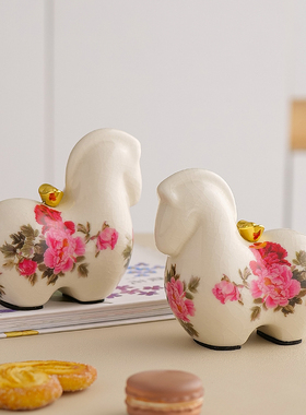 欧式马上有钱装饰小摆件创意动物摆设酒柜书柜装饰品X开业乔迁礼