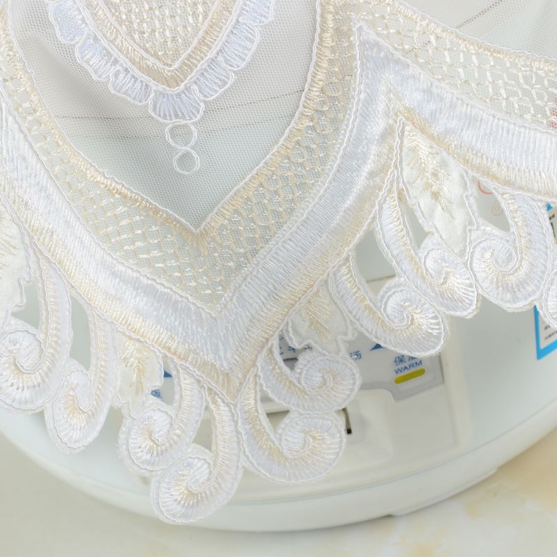 布艺家用电器套白色多款镂空布台灯盖巾防尘电饭锅绣花盖巾多用罩 - 图3