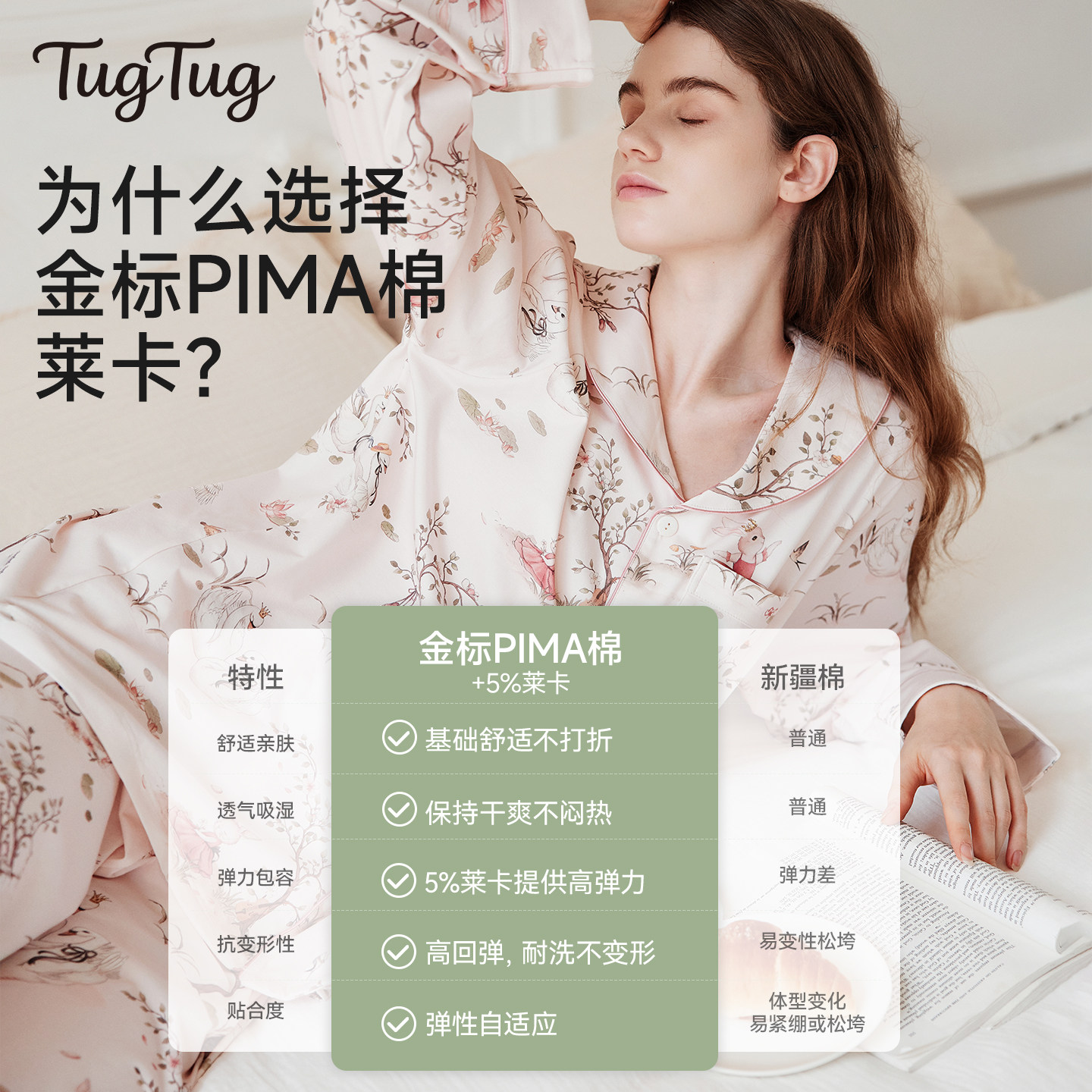 TugTug纯棉吸汗孕妇家居服套装四季产妇哺乳睡衣3月月子服春秋季,淘宝优惠券,粉丝福利购,淘宝优惠卷