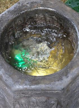 中式庭院假山流水景观鱼池花园布置创意貔貅喷泉造景装饰水池摆件