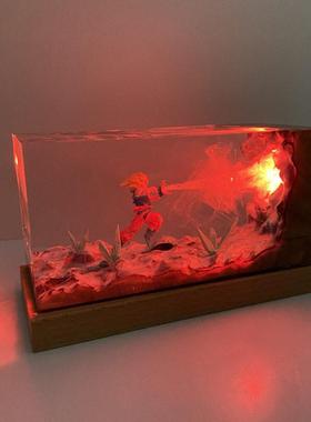 实木树脂摆饰七龙珠悟空动漫氛围感夜灯床头灯耶诞节日创意礼物