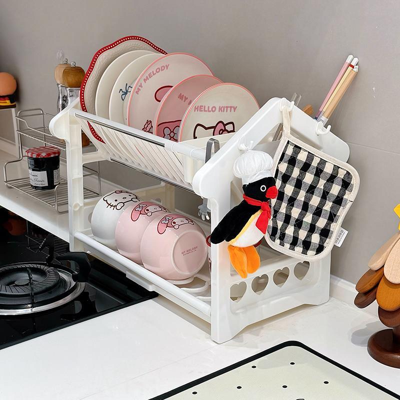 ins简约屋子造型碗架厨房餐具碗盘收纳架筷子勺子架大容量餐具架 - 图0