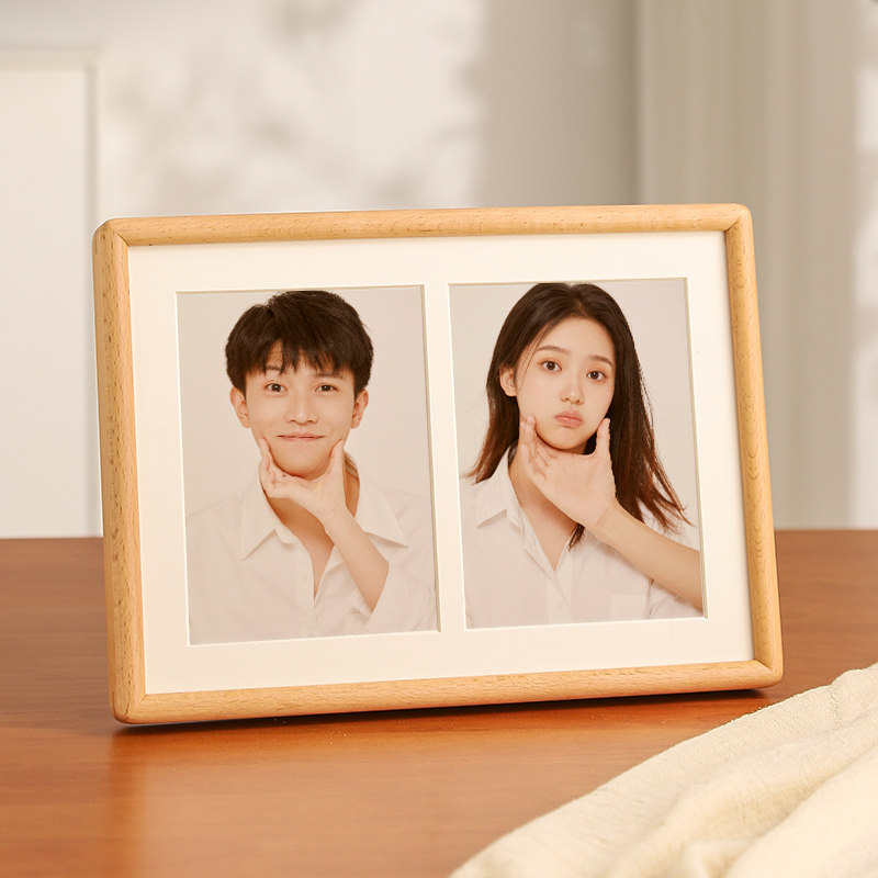 全家福实木相框洗照片字画书法装裱画框8寸10寸a4高级感摆台挂墙,淘宝优惠券,粉丝福利购,淘宝优惠卷