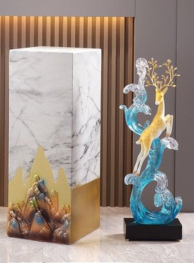 木锐客厅玄关酒柜电视柜摆件竖高鹿创意风生水起一路高升开业礼品