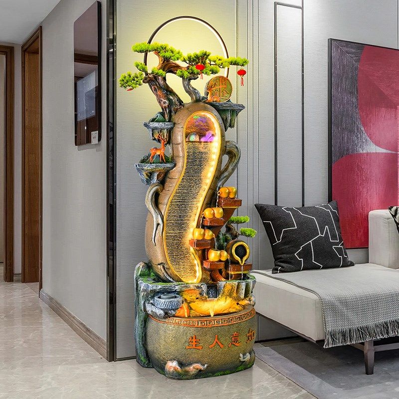 客厅假山水幕墙流水落地循环水景喷泉公司办公室招财造景装饰,淘宝优惠券,粉丝福利购,淘宝优惠卷