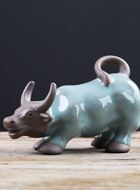 陶瓷牛摆件招财可爱萌牛电视柜桌面家居装饰品生日礼物十二生肖牛