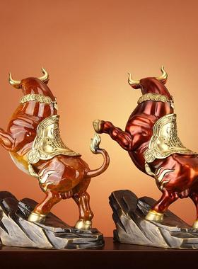 《牛势》黄铜牛摆件招财生肖华尔街旺市金牛牛气冲天乔迁开 业礼