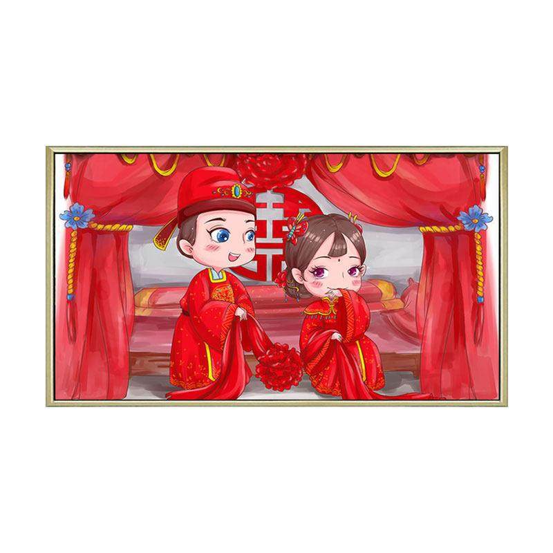 钻石画满钻新款婚庆系列新中式卡通婚礼人物结婚卧室十字绣钻石绣,淘宝优惠券,粉丝福利购,淘宝优惠卷